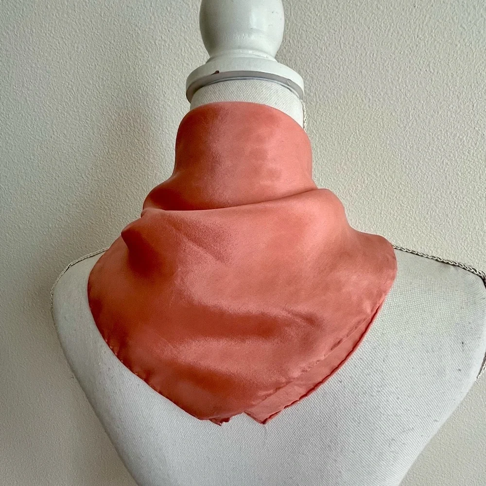 Pink all silk scarf 23/23 inches